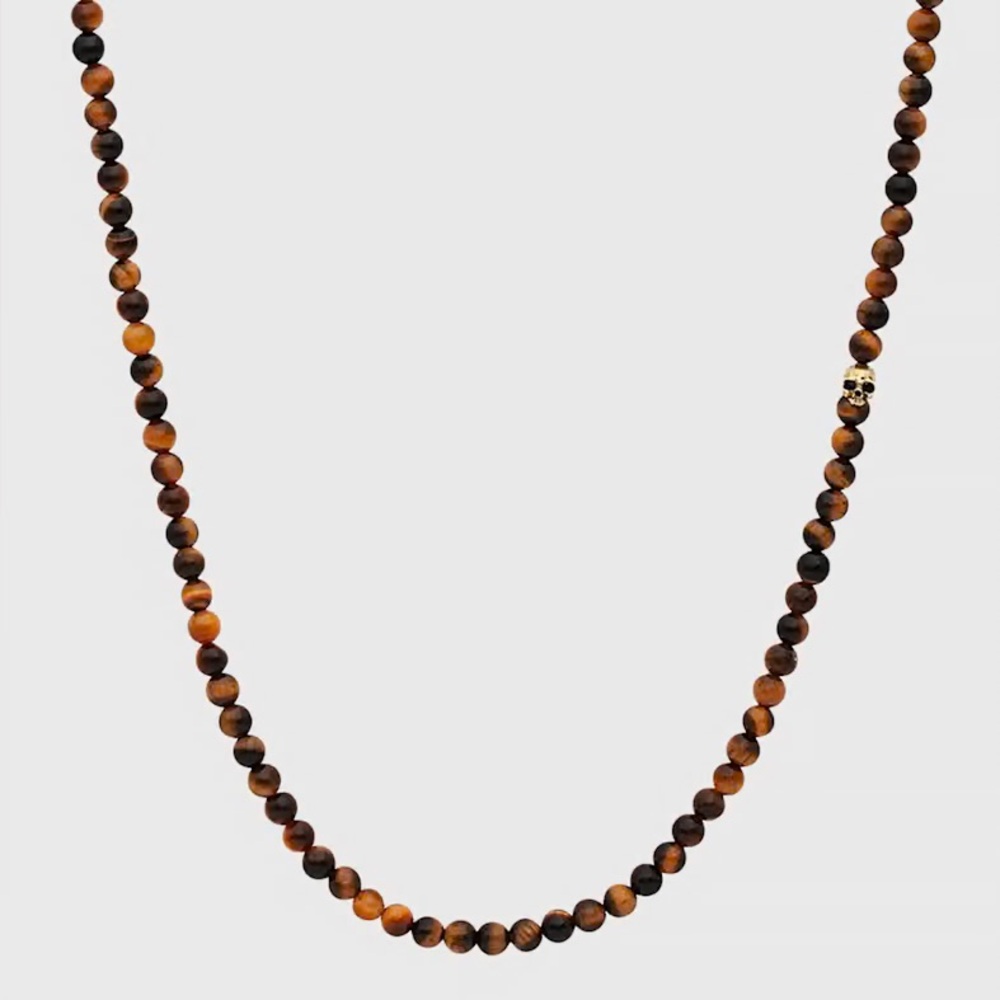 John Varvatos SKULL BEADED NECKLACE